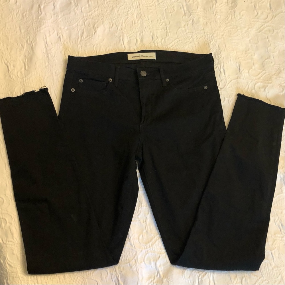 Gap 1969 True Skinny Ankle Jean Black Wash Denim - Size 30 Tall (30” Inseam)